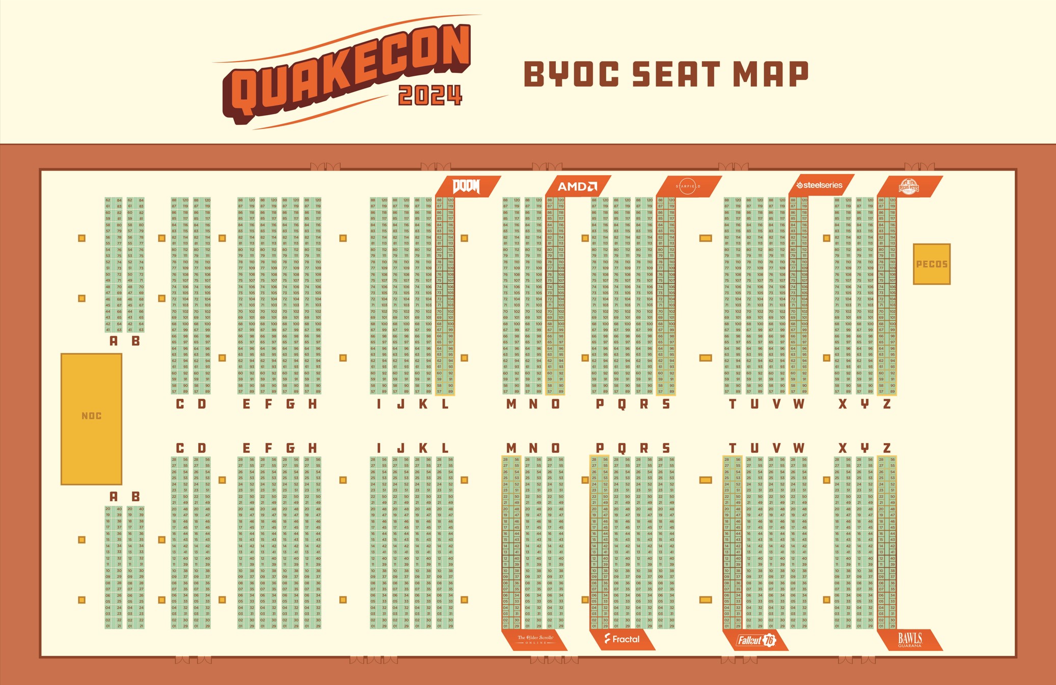 QuakeCon 2024 BYOC Seat Map is up. Start Planning Today! - Church of Quake